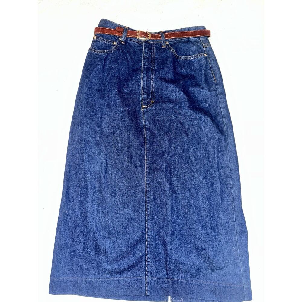 Vintage Ralph Lauren Skirt /Women’s 8 Denim Front & Back Packet made in the USA